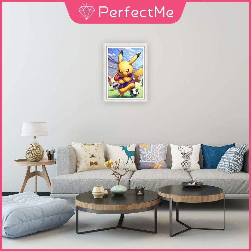 Bộ tranh đính đá 5D họa tiết Pokemon độc đáo kích thước 30x40cm DIY dùng trang trí nhà cửa