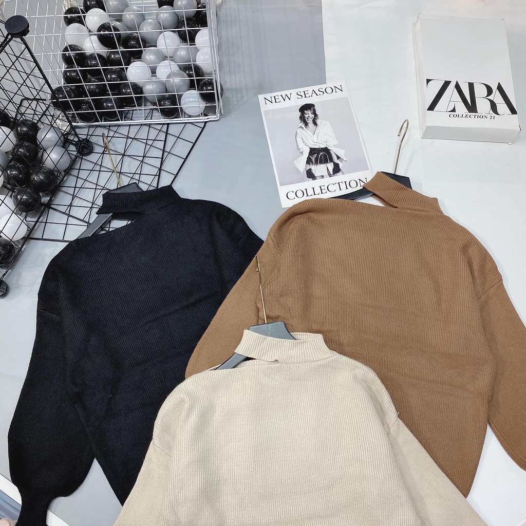 [Mã 2611THTRANG100K hoàn 10% xu đơn 99K] Áo len xẻ vai 3 màu xinh (kèm ảnh thật,video) | BigBuy360 - bigbuy360.vn