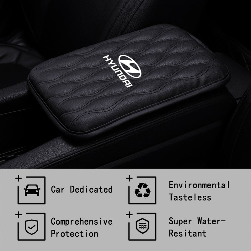 Đệm Hộp Tỳ Tay Bằng Da Chống Nước Thông Dụng Cho Hyundai I10 Getz Grand Starex Accent Elantra Atos Sonata Santa Fejet Tucson I40 Ioniq Atoz Veloster