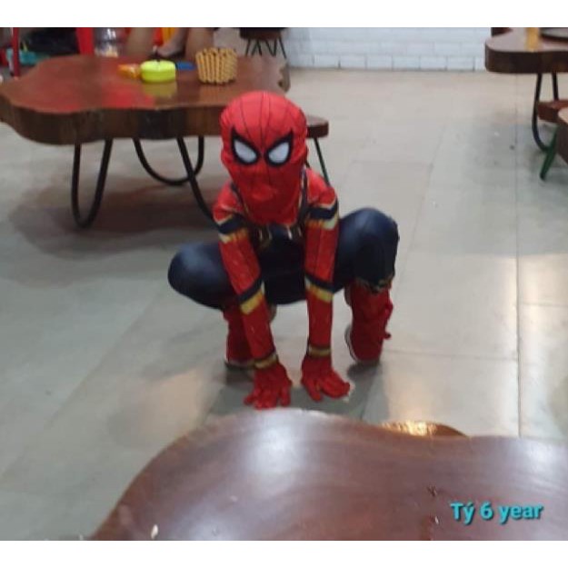 Bộ Hoá Trang Cosplay Siêu Nhân Người Nhện Sắt Iron Spider Man Chất Thun Co Giãn Thoáng Mát