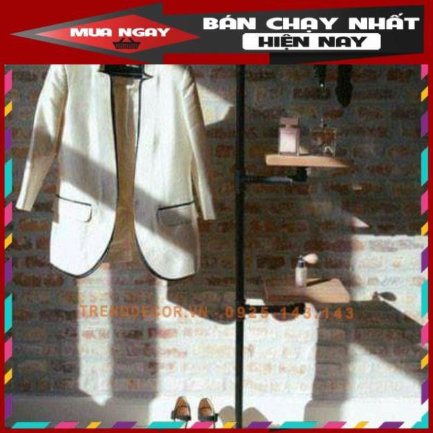 Kệ gỗ ống sắt kệ treo quần áo tủ treo bằng ống sắt MH02 decor vintage bền đẹp trang trí nhà và quán phong cách châu âu