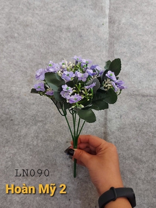 Hoa Vải Hoàn Mỹ 2 - Hoa Giả Bụi Hoa Thạch Thảo (LN090)