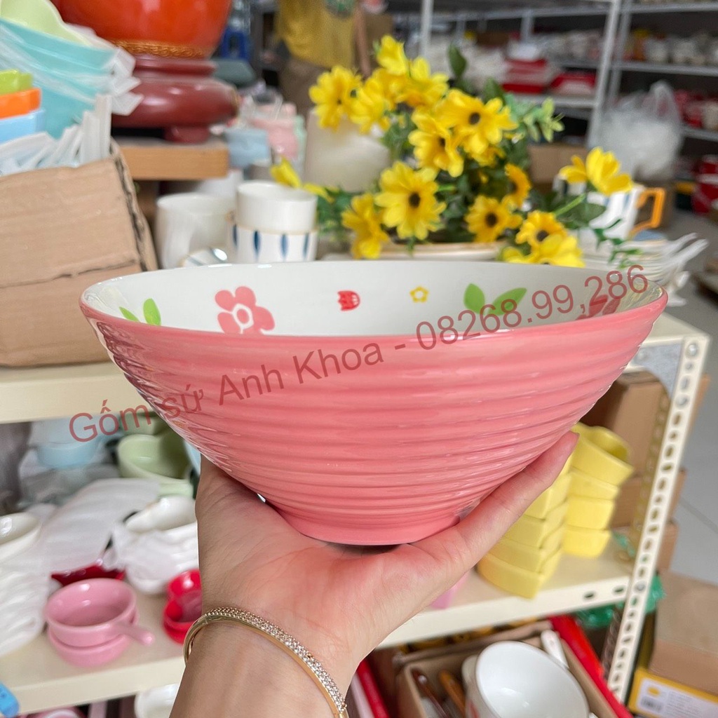 Bộ bát đĩa sứ Bộ 14 món mùa hồng,Decor Chén Dĩa Sứ Bát Ăn Cơm trang trí món ăn xinh yêu