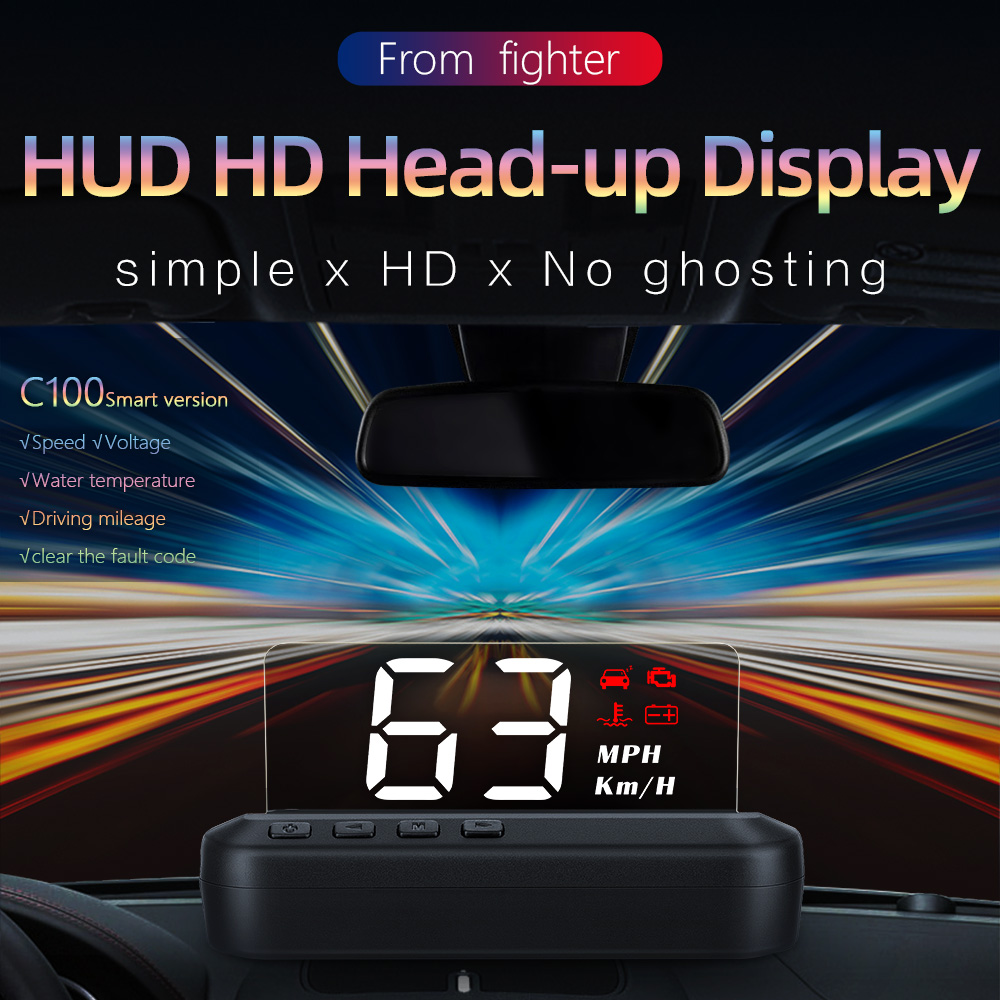 Ô tô OBD2 HUD Công cụ đo tốc độ Máy chiếu Công cụ chẩn đoán quãng đường Công cụ tự động báo động tốc độ KMH MPH cho các sản phẩm ô tô lái xe an toàn