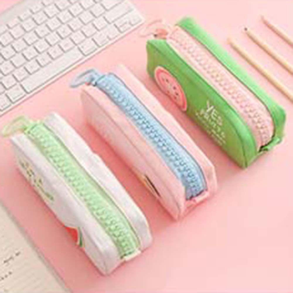 Bóp Viết Vải Canvas In Hình Trái Cây Hoạt Hình Dễ Thương