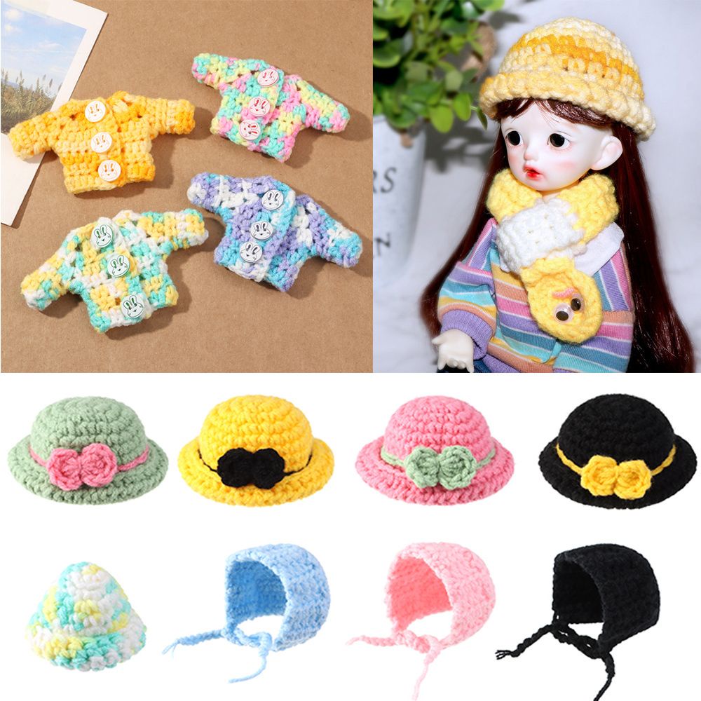 RAINBOW Kids Casual Doll Clothes Handmade Doll Hats Mini Knitted Sweater 1/61/8 BJD Dolls Doll Tops DIY Gift Toys Multicolored Doll Socks Accessories