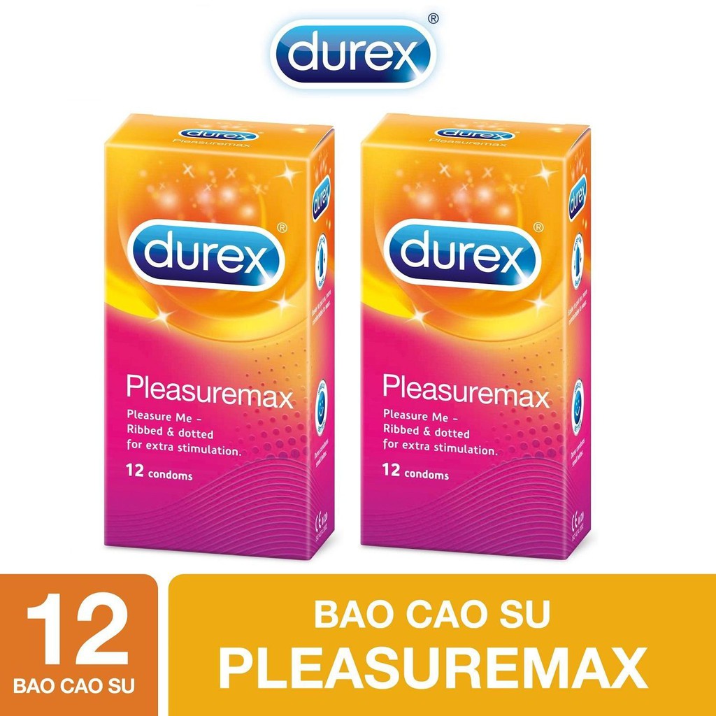 Combo 2 hộp Bao Cao Su Durex Pleasuremax 12s gân gai cho cảm xúc mãnh liệt