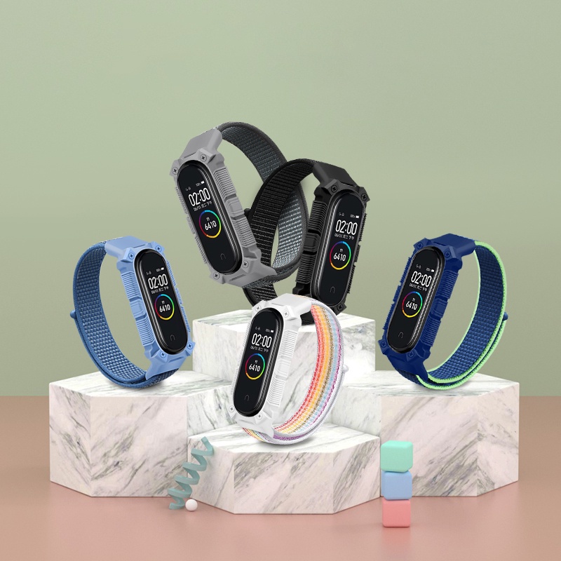 Dây Đeo Sợi Nylon Cho Đồng Hồ Thông Minh xiaomi Mi band 6 5 4 3 3 xiaomi Miband 6 5 4