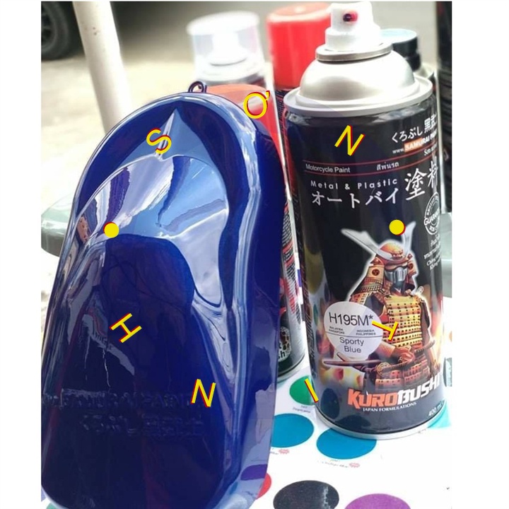 CHAI SƠN XỊT SAMURAI MÀU XANH DƯƠNG H195M HONDA - SPORTY BLUE 400ML