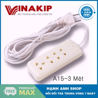 Ổ cắm 4 ngả liền dây Vinakip 15 A , Bảo hành 12 tháng