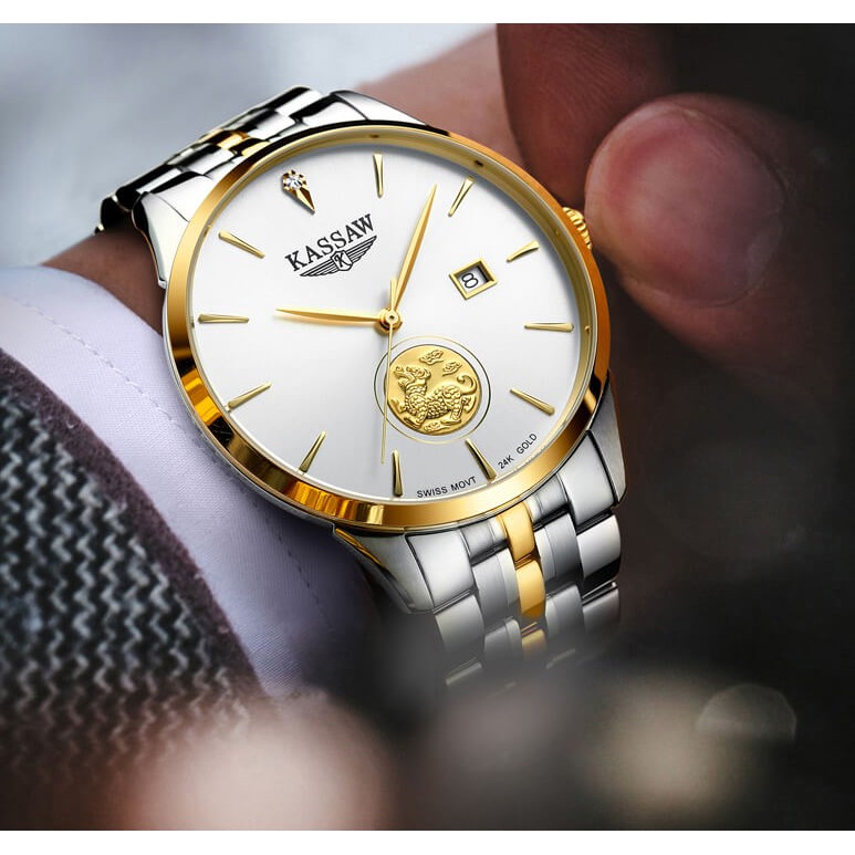 Đồng hồ nam chính hãng KASSAW K111-1 Kính sapphire ,chống xước,Chống nước ,BH 24 tháng,Máy pin ( Quartz) ,dây kim loại
