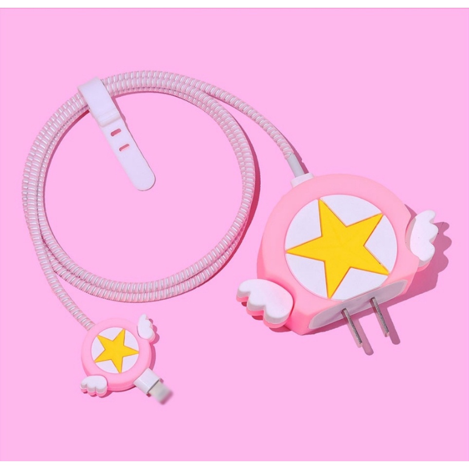 Bộ Phụ Kiện Bảo Vệ Cáp Và Củ Sạc Iphone 11-12-13-14 Bằng Silicon Hình Hoạt Họa  Siêu Dễ Thương