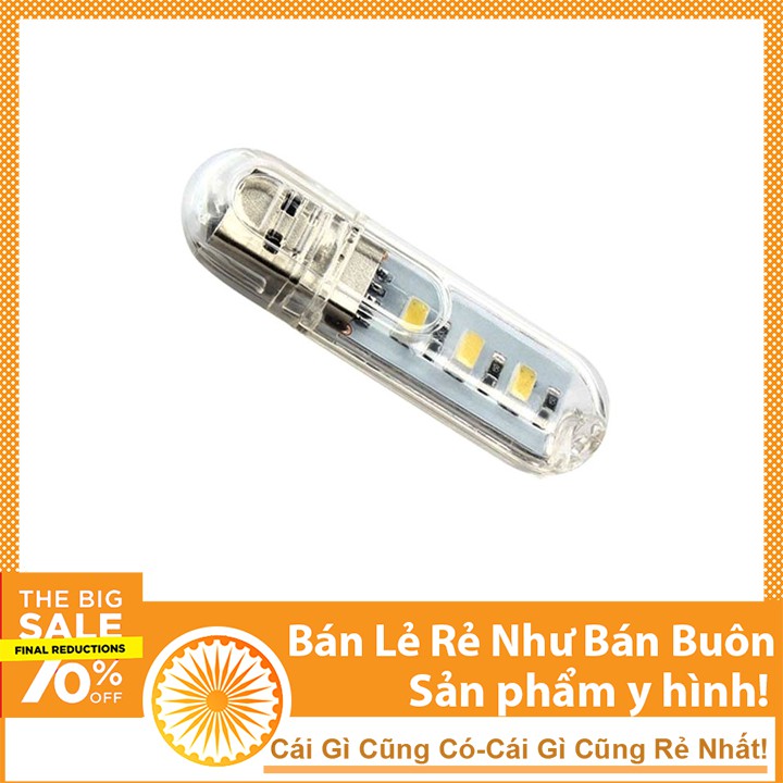 Thanh Đèn LED Mini Gồm 3 Bóng Cổng Cắm USB Thích Hợp Để Bàn Học Làm Đèn Ngủ Đèn Học Đèn Làm Việc Máy Tính