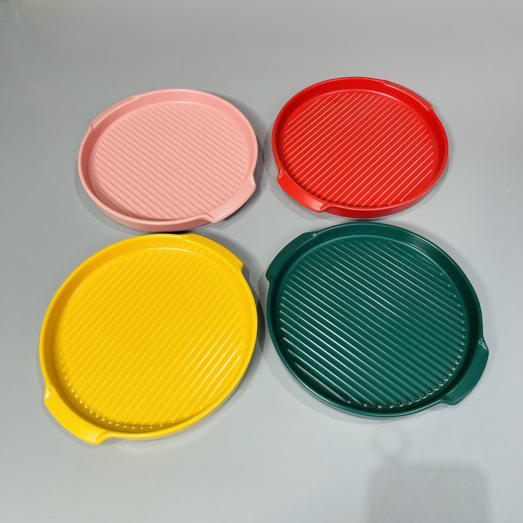 Bát đĩa gốm sứ decor trang trí đồ ăn siêu đẹp khay nướng có tai cầm