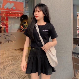 Áo CROPTOP cài cúc thêu ngực Mysiter