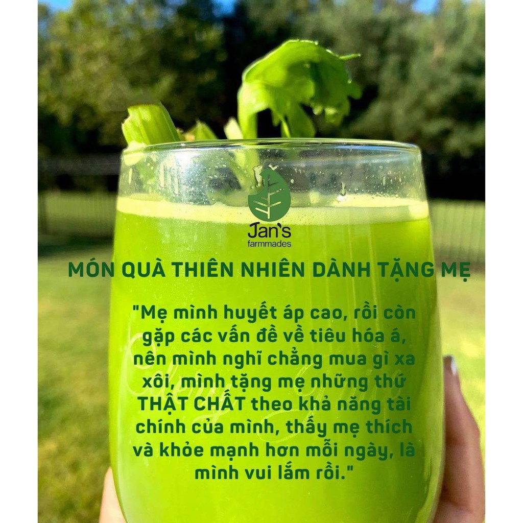 Bột Cần Tây Sấy Lạnh Giảm Cân Jan's Power Detox Thải Mỡ Thanh Lọc Cơ Thể Cung Cấp Chất Xơ 100% Cần Tây Nguyên Chất