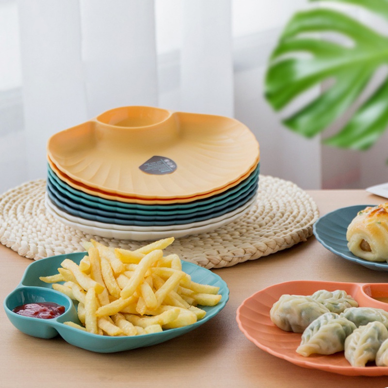 Dĩa đựng thức ăn thiết kế hình vỏ sò chống trượt bền cho gia đình