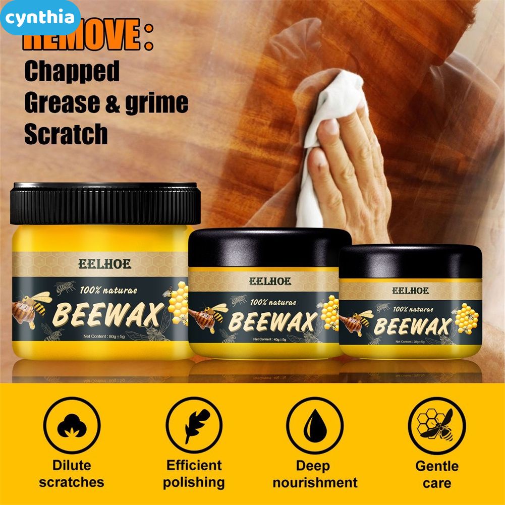 Sẵn sàng Beewax Chăm Sóc Gỗ Sáp Rắn Gỗ Làm Sạch Đánh Bóng Không Thấm Nước chịu mài mòn Đồ nội Thất Chăm Sóc Đánh Bóng Sáp Ong Hữu Cơ Tự Nhiên Tinh Khiết sáp-Cynthia