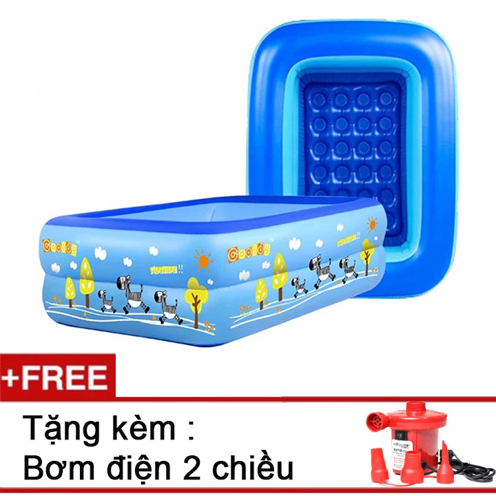 TẶNG KÈM BƠM ĐIỆN] Bể Bơi Phao 1m2 Chống Trượt An Toàn 2 Tầng