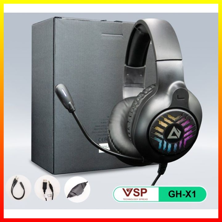 Tai Nghe Chụp Tai Có Dây HEAPHONE RGB AUKEY GHX1 Gaming Led Có Mic Cho PC