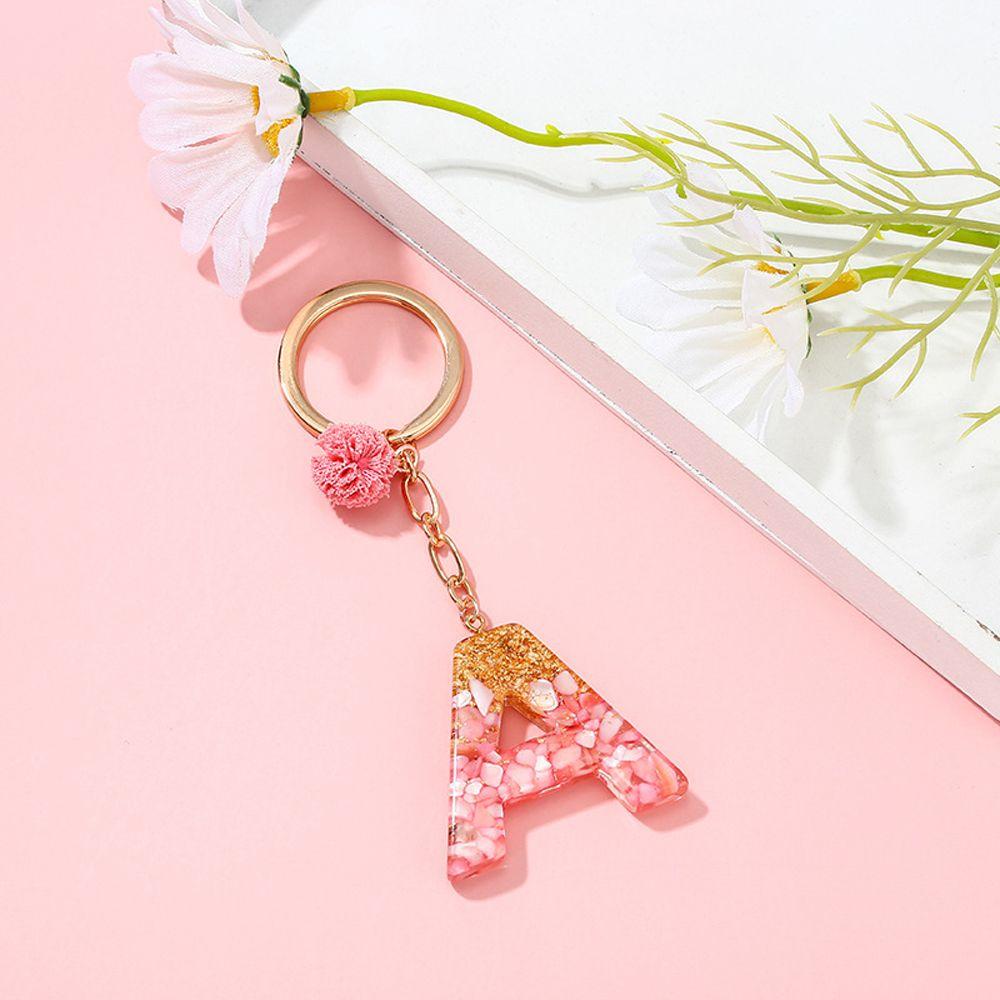1 Móc Khóa 26 Chữ Cái Bằng Bông Nhung Màu Gradient Dễ Thương