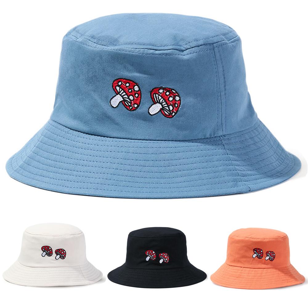 BORAG Nón Bucket Chất Cotton Hoạ Tiết Nấm Thiết Kế Hợp Thời Trang