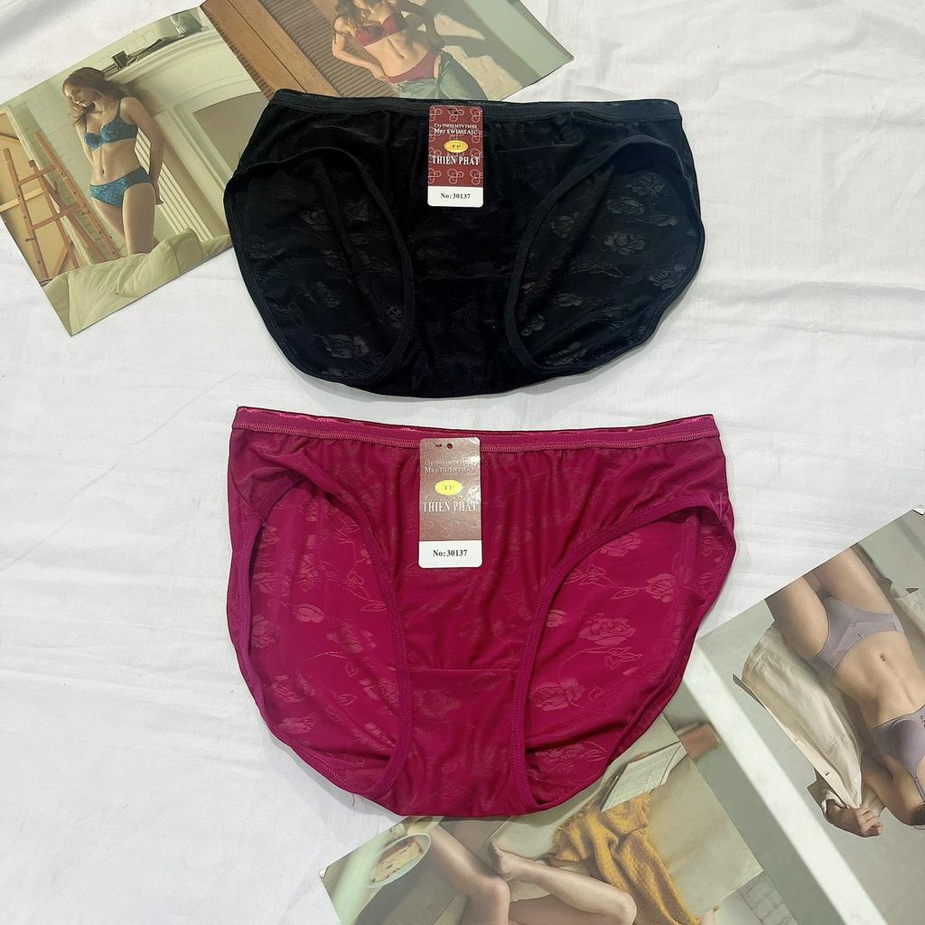 Quần lót nữ thun lạnh trơn cao cấp 30137 cạp thấp lưng chất liệu mềm mịn thoáng mát size 50kg-60kg
