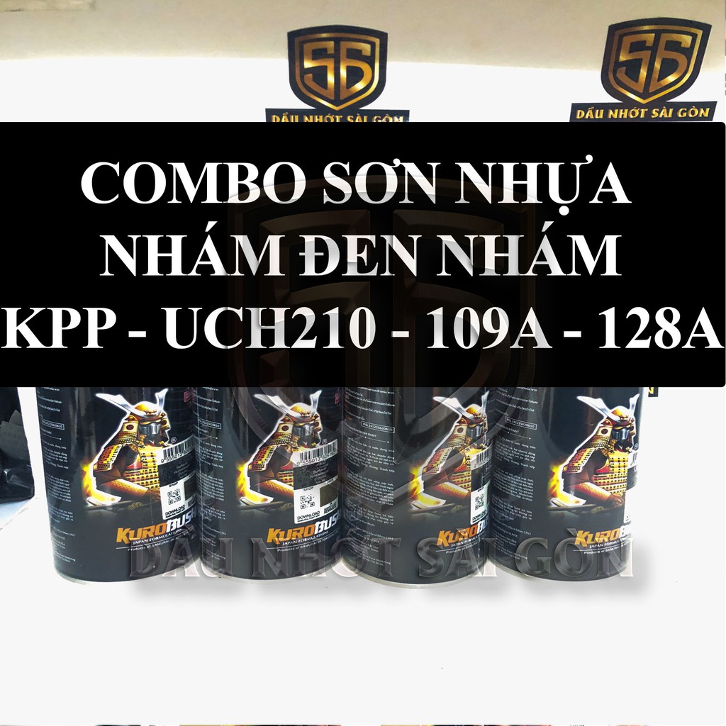 [ COMBO 4 CHAI ] SƠN SAMURAI MÀU ĐEN NHÁM DÀNH CHO DÀN NHỰA NHÁM NHỰA ĐEN ( lót KPP )