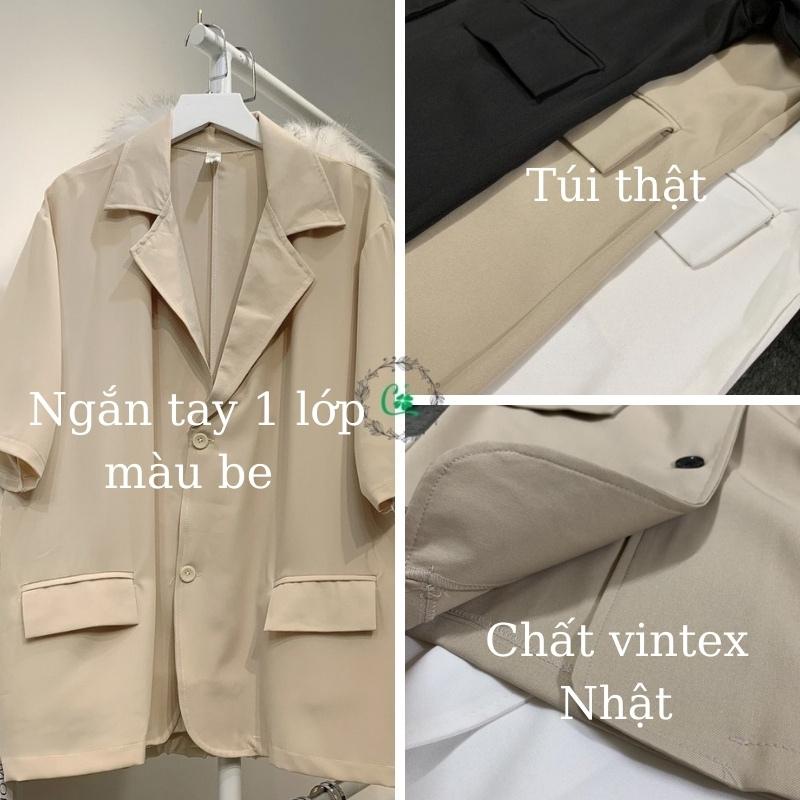 Áo balzer nữ dài tay ngắn tay áo khoác vest phong cách Hàn Quốc BL04