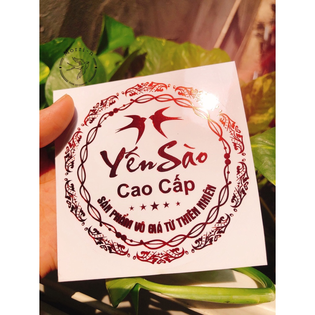 10 TEM DÁN HỘP ÉP KIM YẾN SÀO CAO CẤP 8.5CM