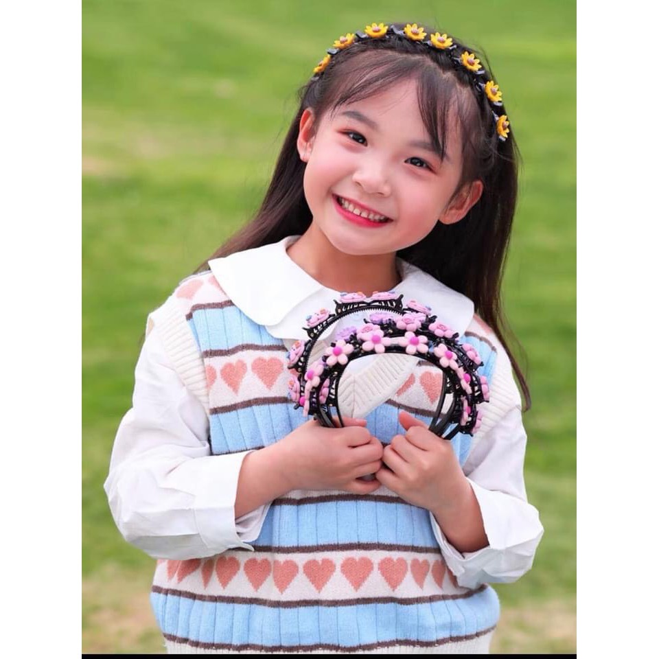 Bờm tóc Hàn quốc đính hoa quả cho bé gái ,đáng yêu ,có kẹp giữ tóc ,nhựa CAO CẤP