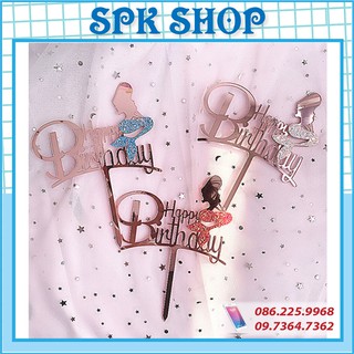 [FREESHIP❤️] Mkeka Happy Birthday Nàng Tiên Cá- Trang trí bánh sinh nhât bánh kem - SPK Shop