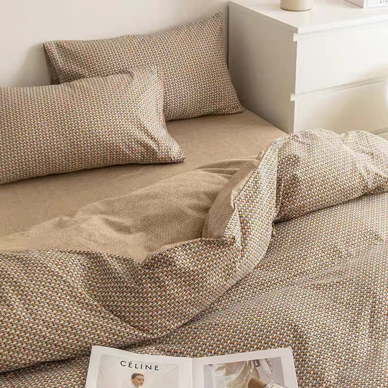 Bộ chăn ga cotton Hàn Quốc cá tính