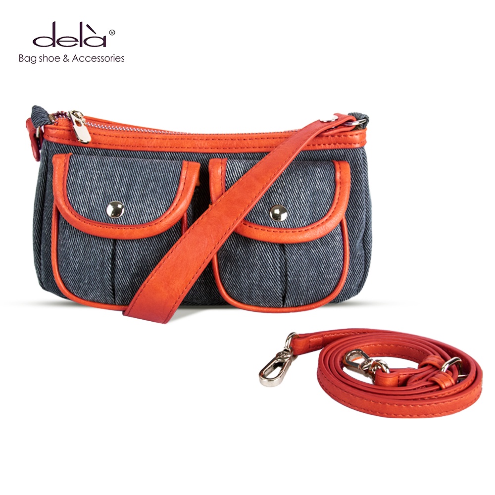 Dela Túi xách nữ đeo chéo đi chơi đẹp hai ngăn cao cấp túi kẹp nách nữ dây xích túi xách quảng châu cao cấp