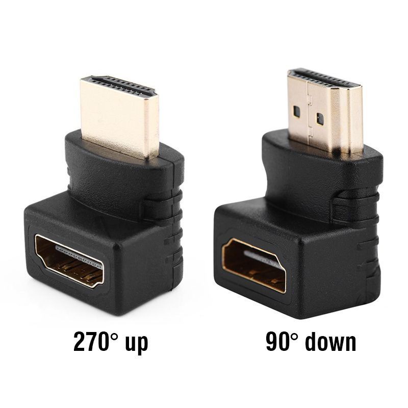 Jack chuyển đổi HDMI bẻ góc vuông 90 độ và 270 độ. Bộ chuyển đổi HDMI 90 độ, 270 độ