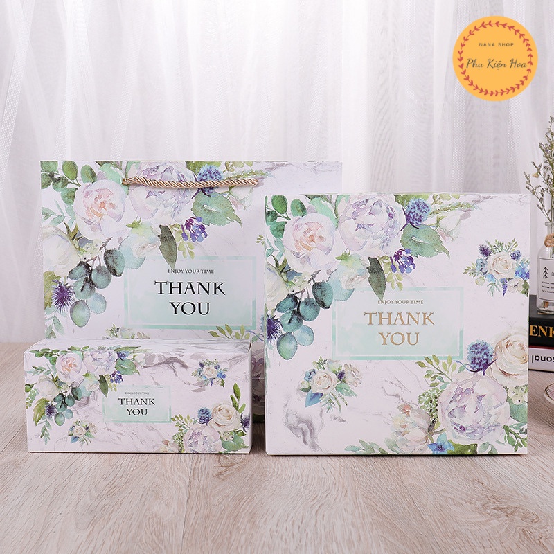 Combo Hộp &amp; Túi Đựng Quà &quot;BỘ THANK YOU&quot;, Sang Trọng - Ý Nghĩa, Quà 14/2 - 8/3 - 20/10 - Kỷ niệm