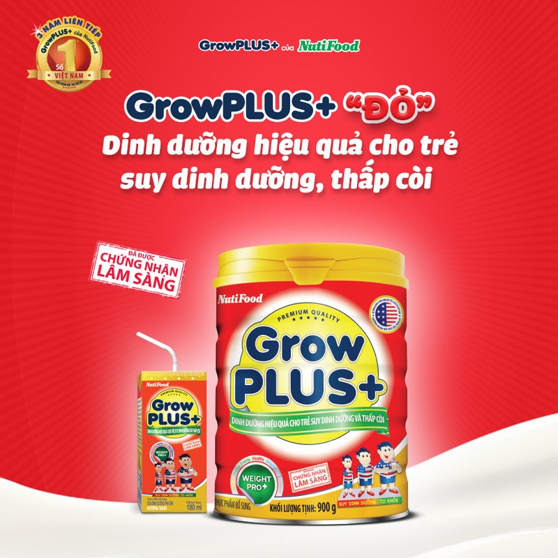 Sữa Grow plus+ đỏ - lon 900g