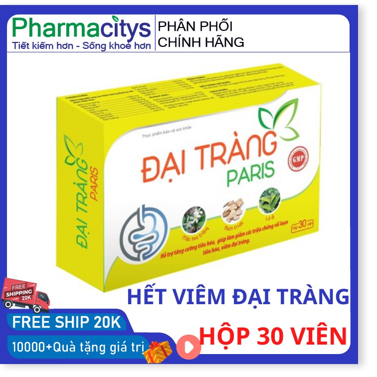 Đại tràng Paris 30 viên tăng cường sức khỏe giảm đại tràng co thắt -  giúp tiêu hóa tốt - HSD 2023- giảm viêm đại tràng