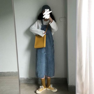 Váy yếm bò dáng dài ulzzang
