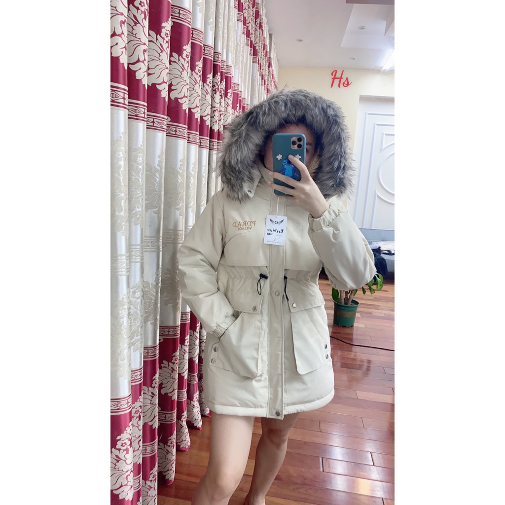 Áo khoác prdrad thêu nổi dáng dài lót lông cừu,chất dày dặn,hàng xịn - Shop Q&V