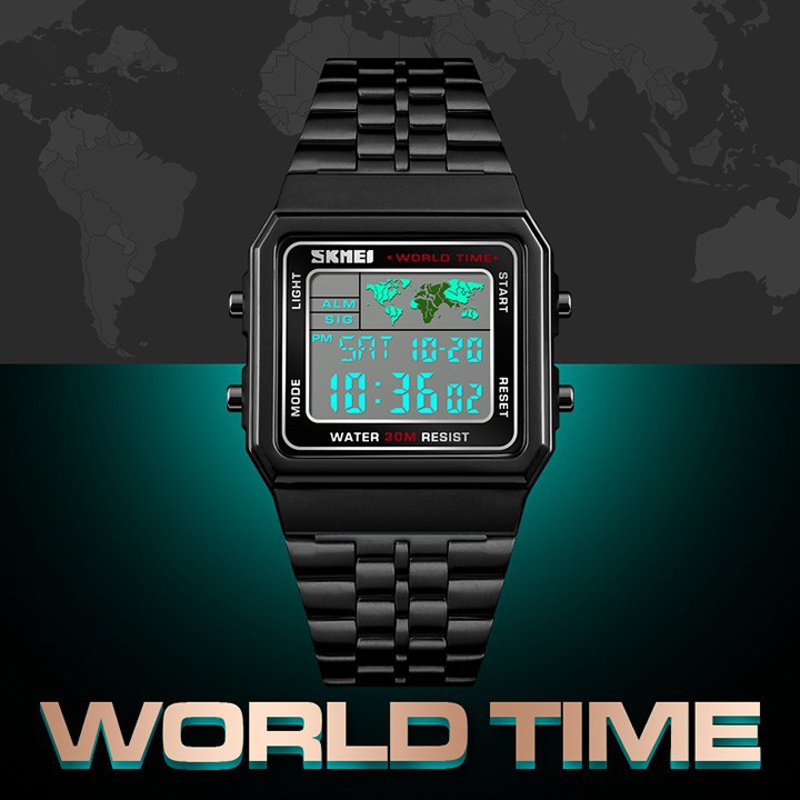 Đồng hồ điện tử thời trang nam Skmei 1338 World Time Spk47