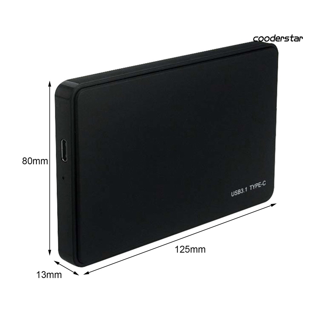 COOD-st Hard Disk Box Portable USB3.1/Type C 2.5-inch Mobile HDD Enclosure SSD Case for Computer