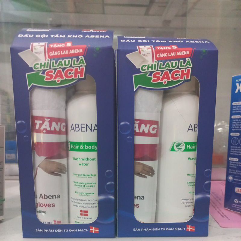 Dầu tắm gội khô Abena   không cần nước nhập khẩu Đan mạch