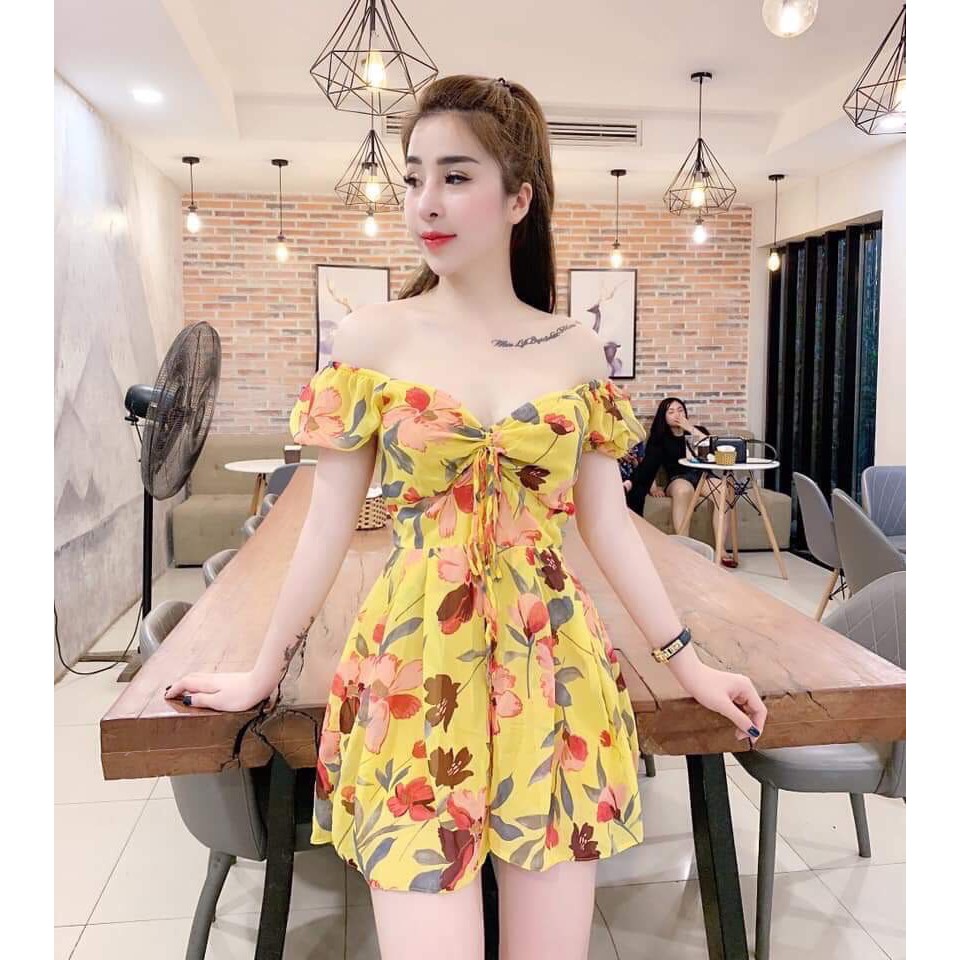 Jumsuit hoa tiết hoa lá sắc nét siêu xinh thời trang Arava jl70
