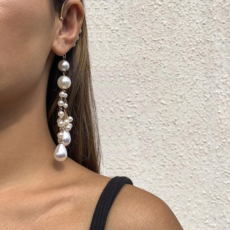 Hoa Tai Dáng Dài Đính Ngọc Trai Thời Trang Cho Nữ