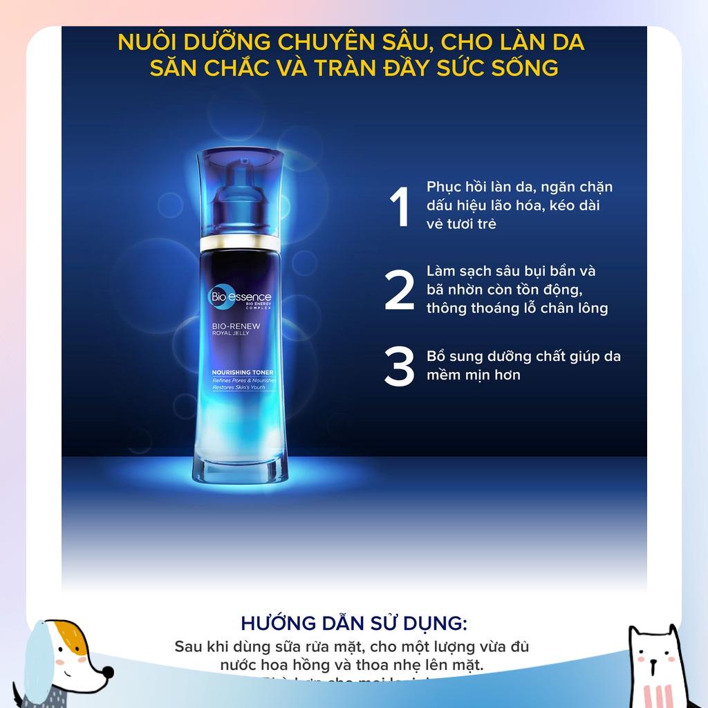 Nước cân bằng tinh chất sữa ong chúa Bio-Essence Bio-Renew Nourishing Toner dưỡng da tươi trẻ 100ml