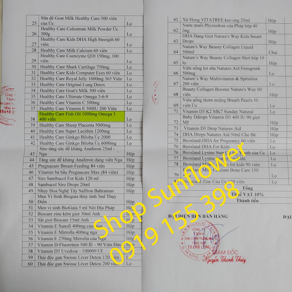 Dầu cá Healthy Care Fish Oil 1000mg Omega 3 của Úc 400 viên