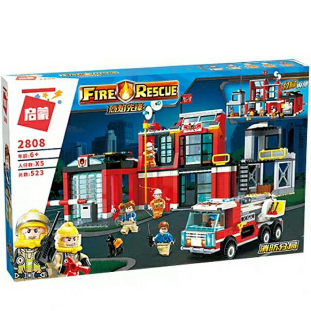 Bộ lắp ráp lego lính cứu hỏa nhiều chi tiết cho bé trên 6 tuổi