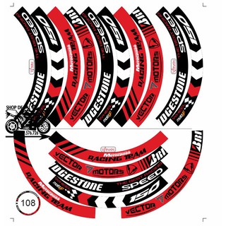 Tem 3 Lớp Dán Vành Bản To Full - MS 108 Racing Team