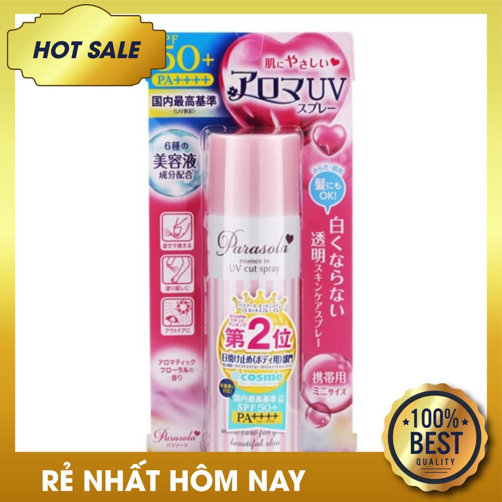 (chuẩn auth) (chuẩn auth) Xịt chống nắng Naris Parasola Essence in UV Cut Spray SPF50+ PA+++ 90g chính hãng